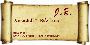 Januskó Rózsa névjegykártya